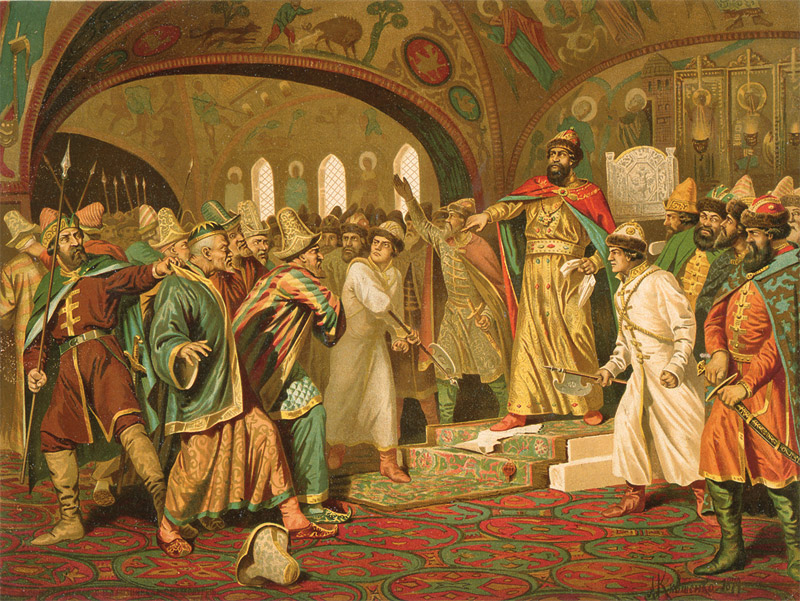 Иван III разрывает ханскую грамоту. Автор: Кившенко А.