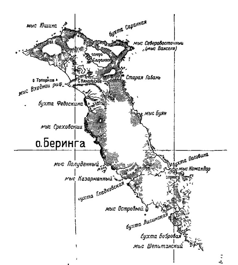 Karta Ostrova Beringa